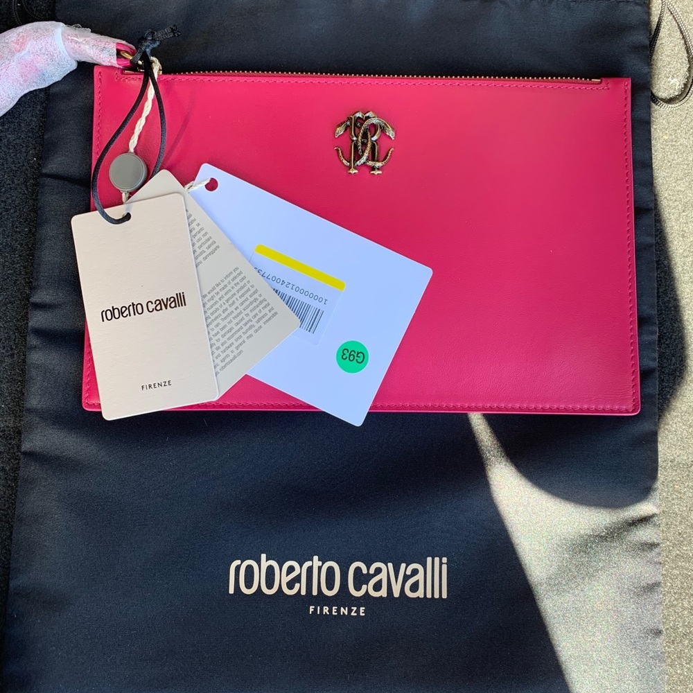 HOLIDAY SALE 🆕💯AUTHENTIC ROBERTO CAVALLI WRISTLET BAG 🔥❤️ - Picture 3 of 6